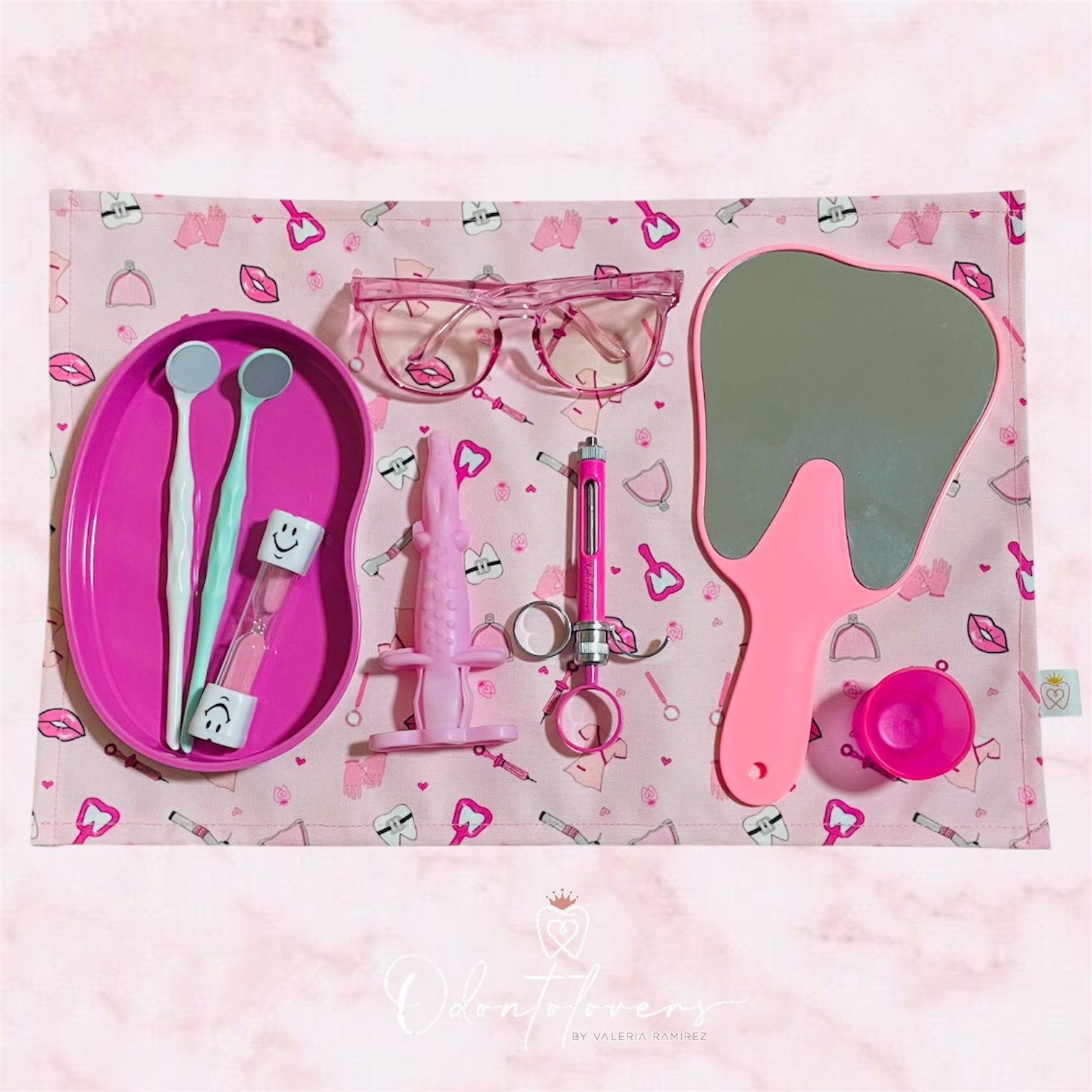 Campo clínico reutilizable dental lips rosa