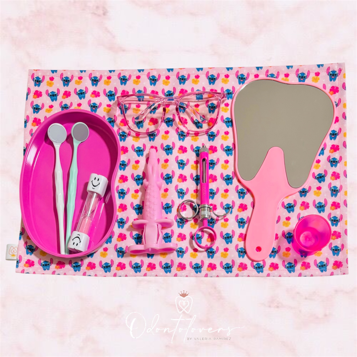 Campo clínico reutilizable Stitch rosa
