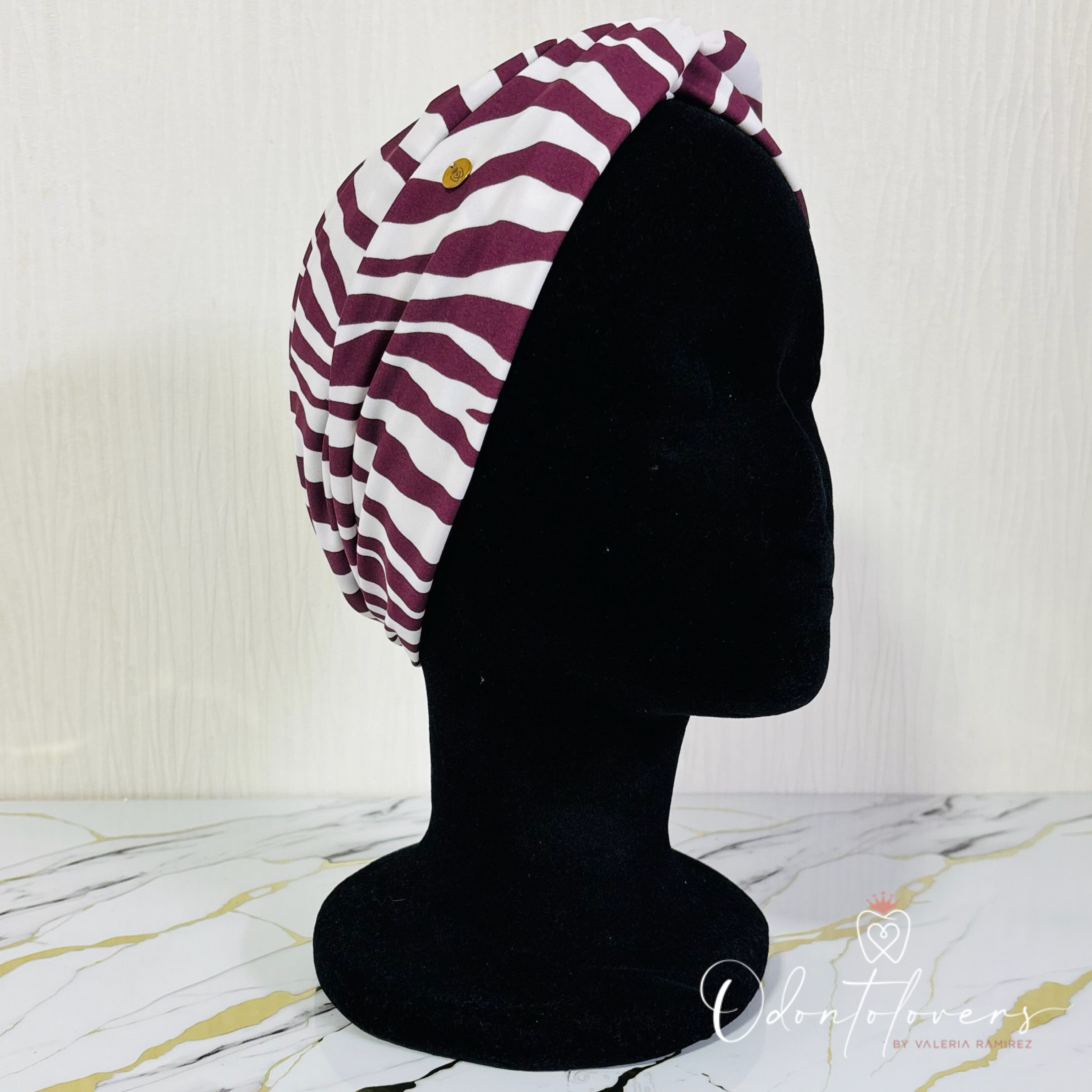 Turbante print cebra cherry 