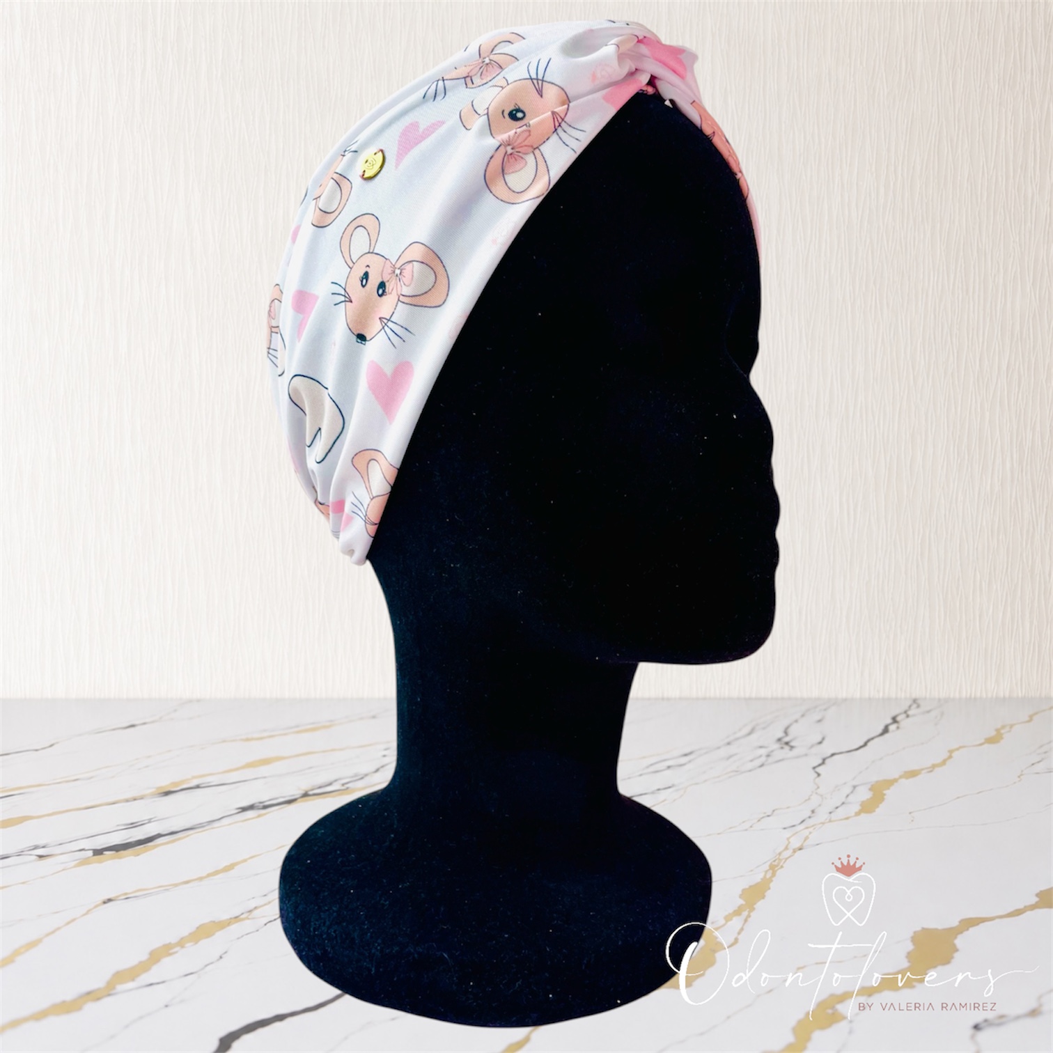 Turbante premium Ratón Pérez blanco