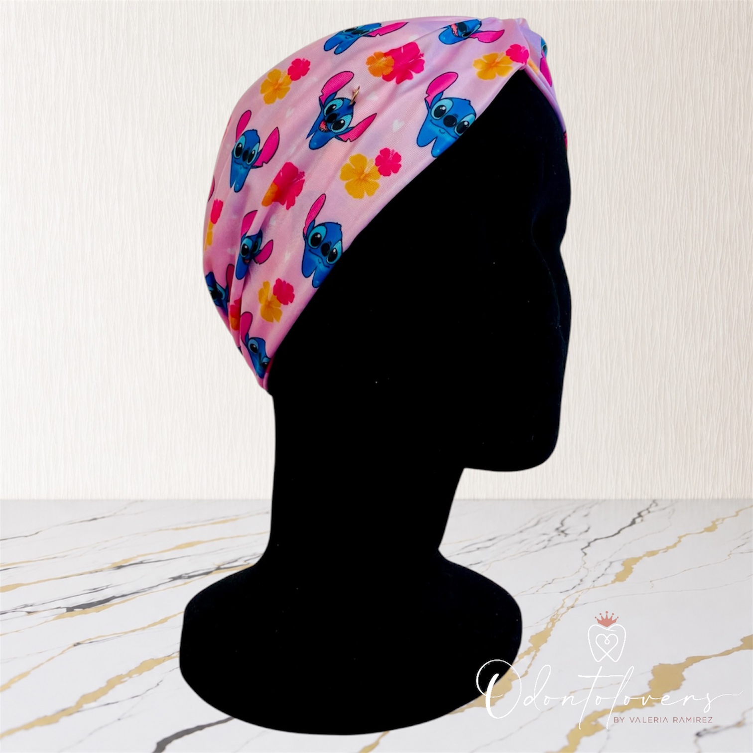 Turbante premium Stitch rosa 
