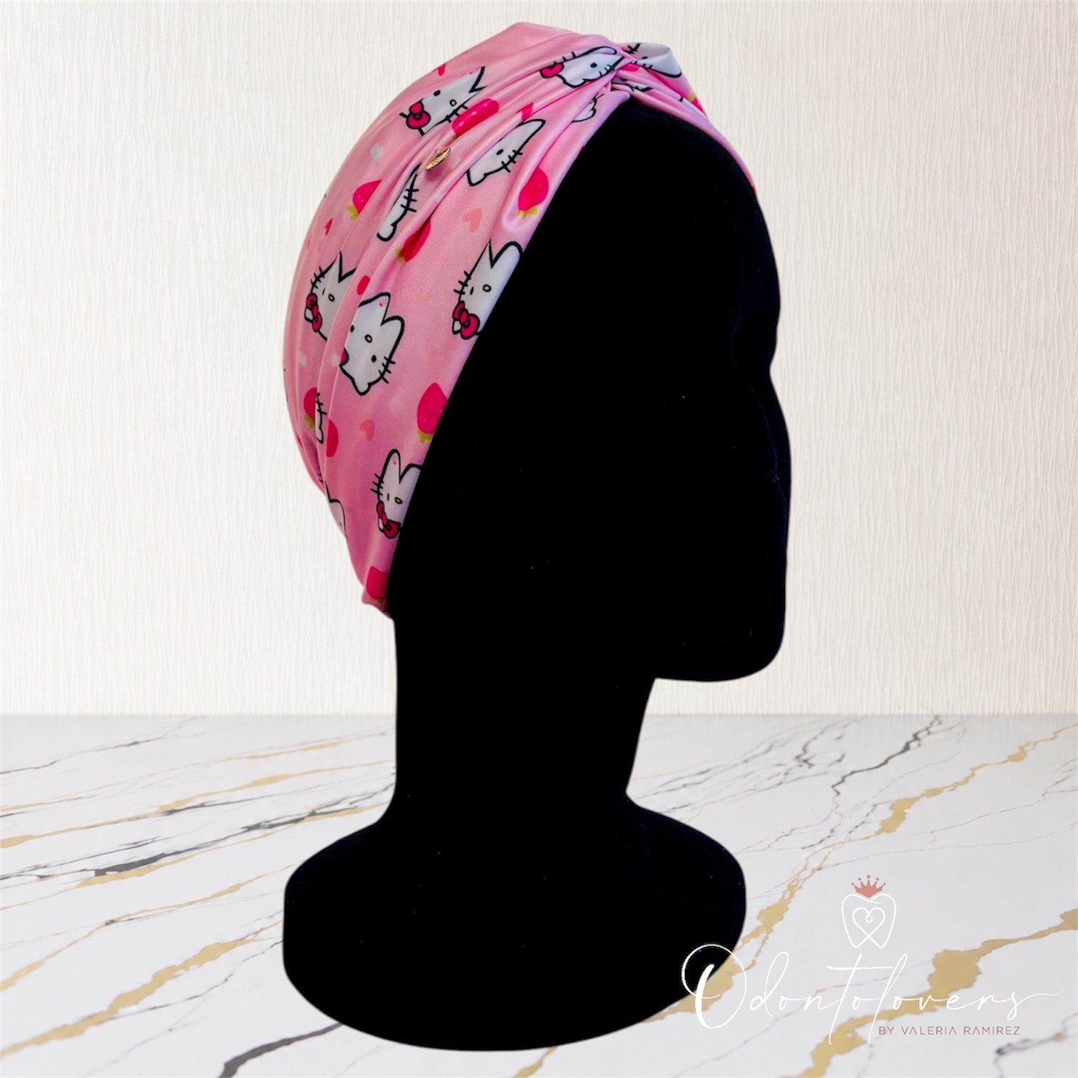 Turbante premium Hello Kitty rosa