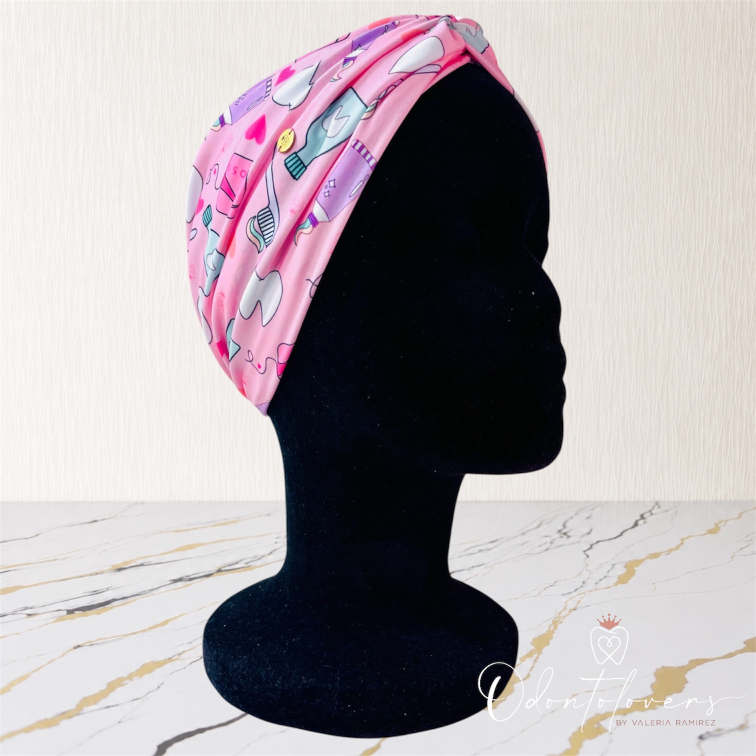 Turbante premium dental rosa 