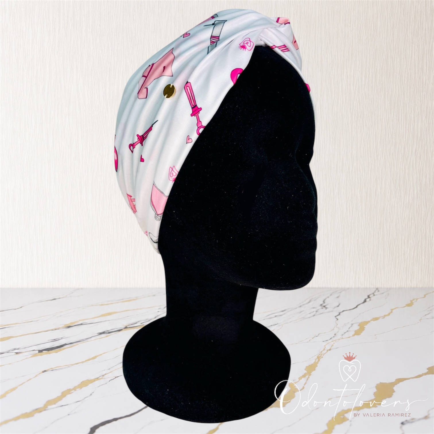 Turbante premium dental lips blanco
