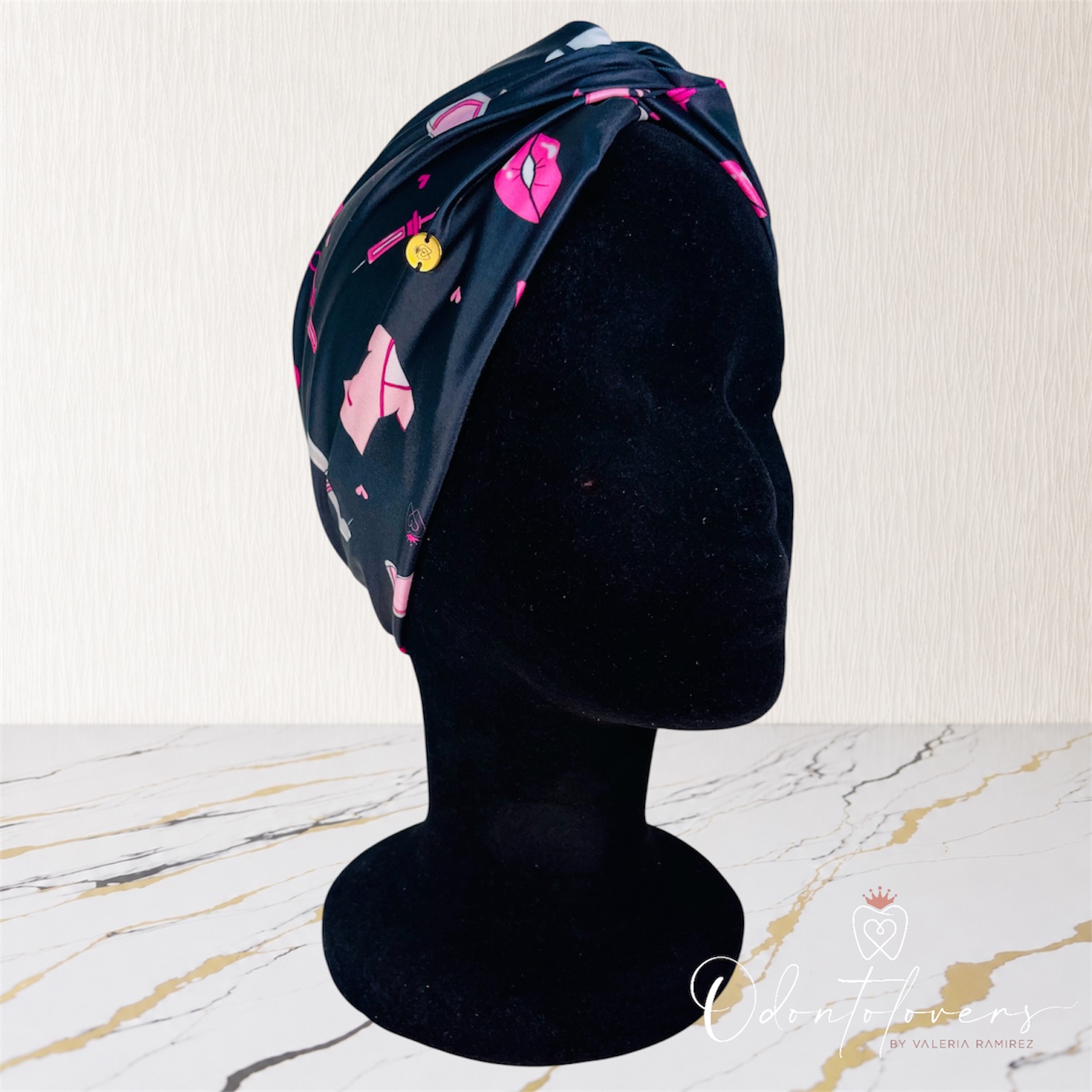 Turbante premium dental lips negro