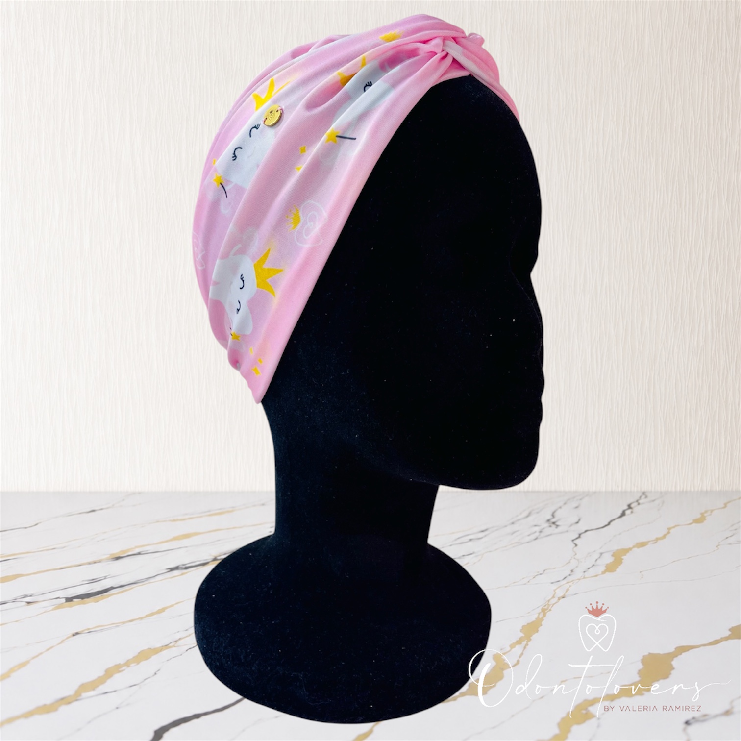 Turbante premium Hada de los dientes rosa