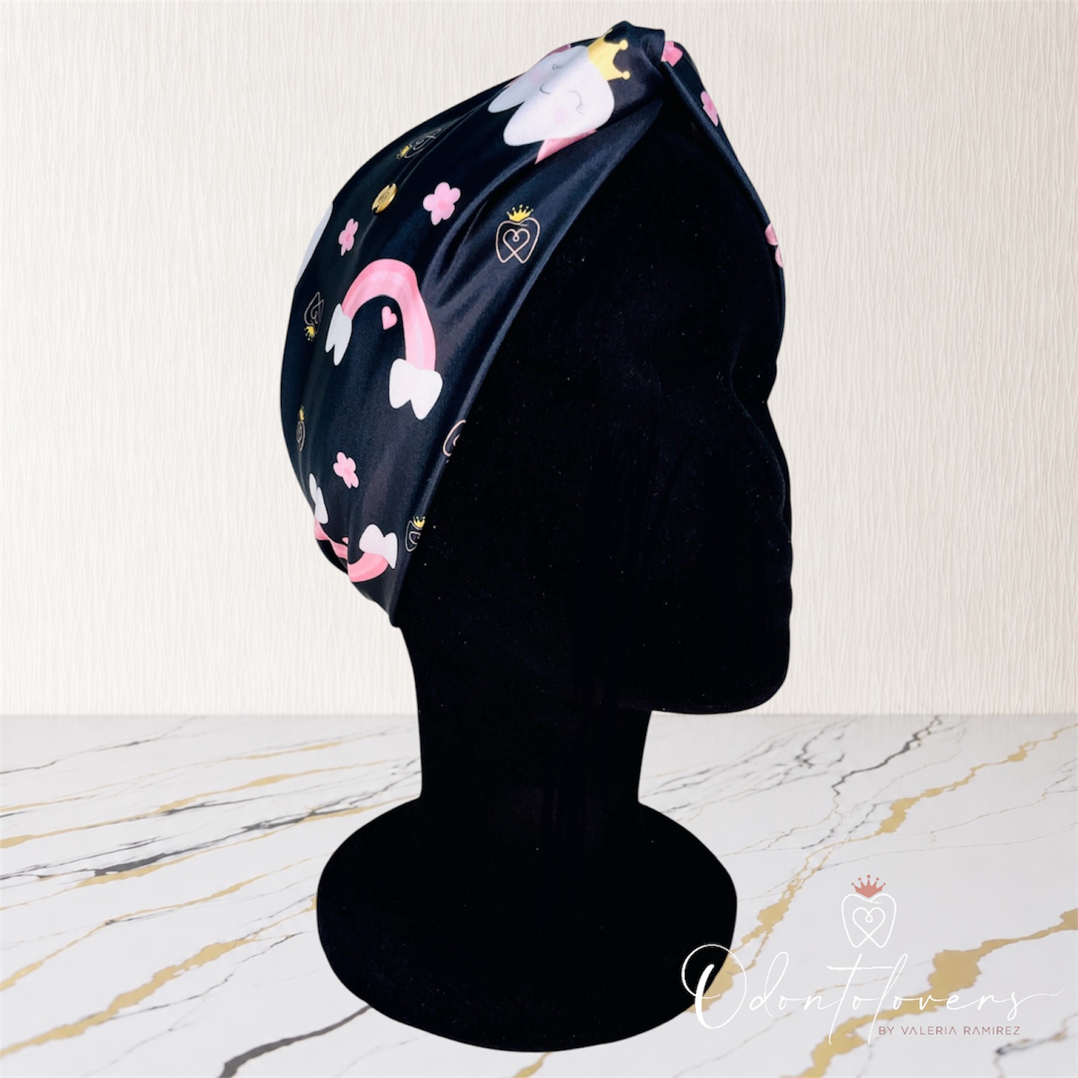 Turbante premium hadita arcoiris negro