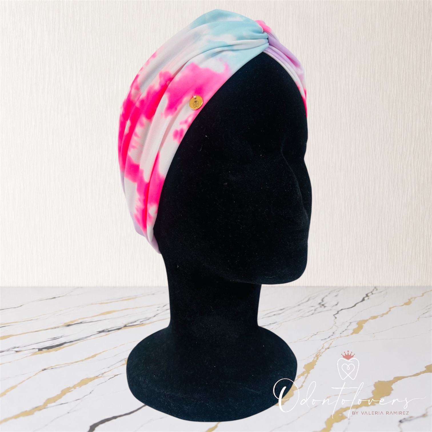 Turbante tie dye blanco