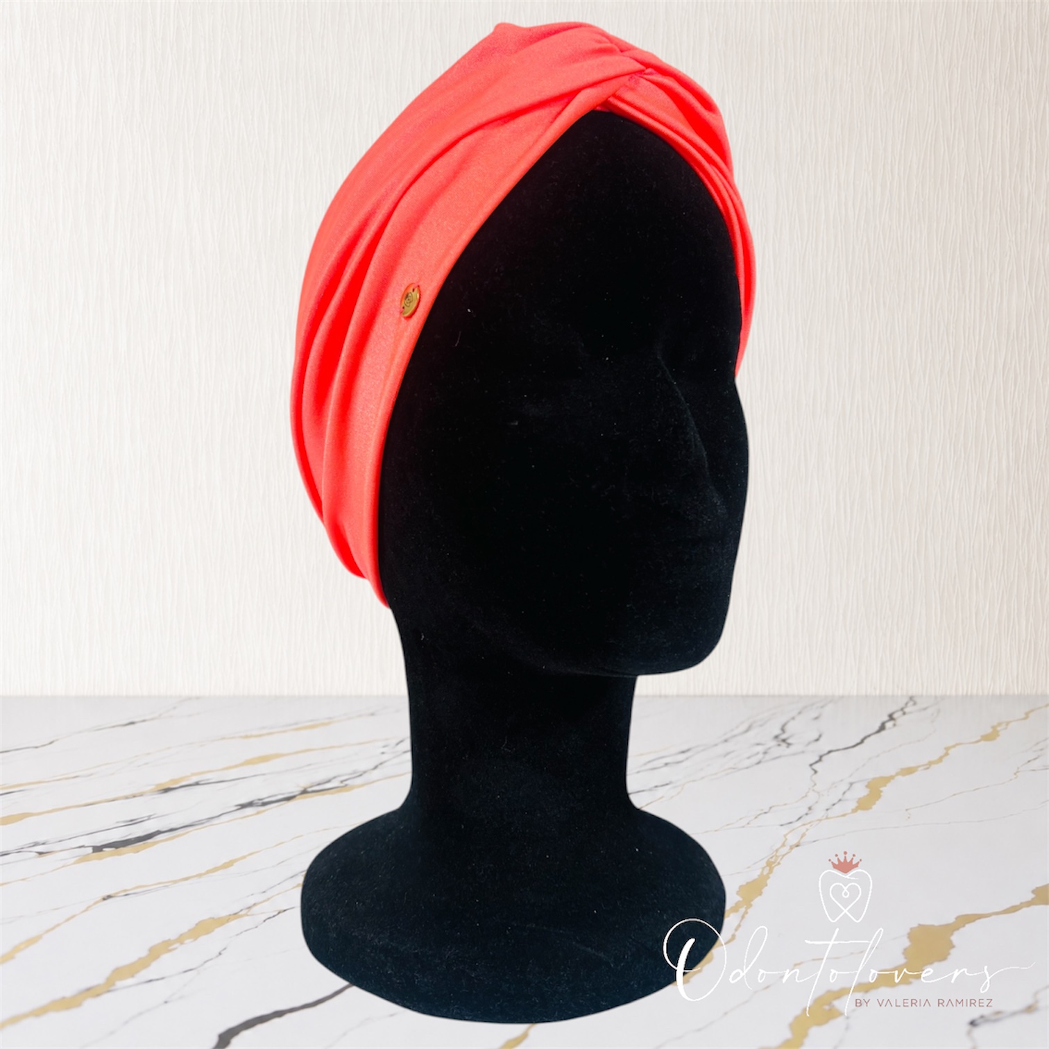 Turbante naranjo satinado 
