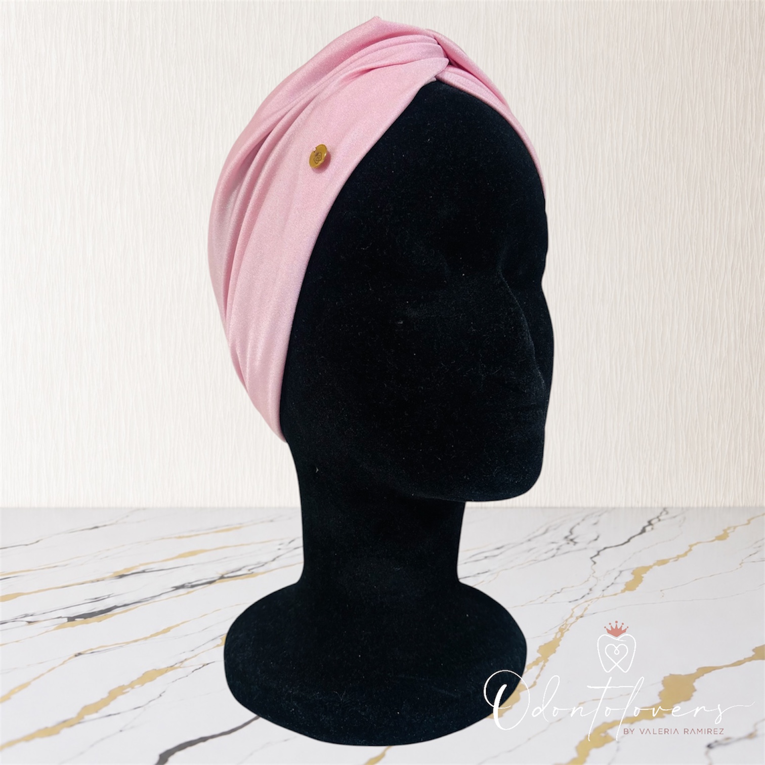 Turbante rosa champagne