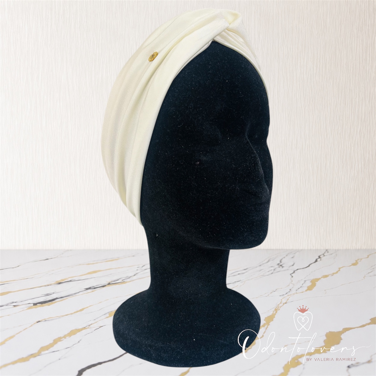 Turbante blanco marfil 