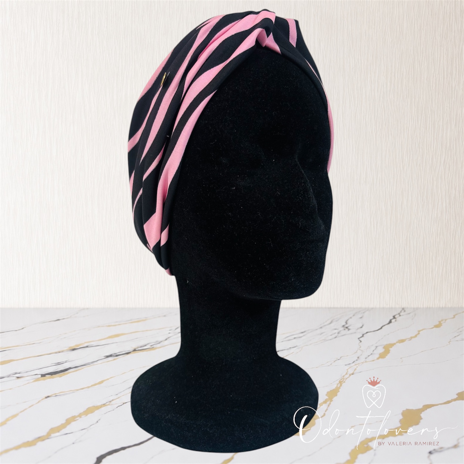 Turbante print cebra rosa