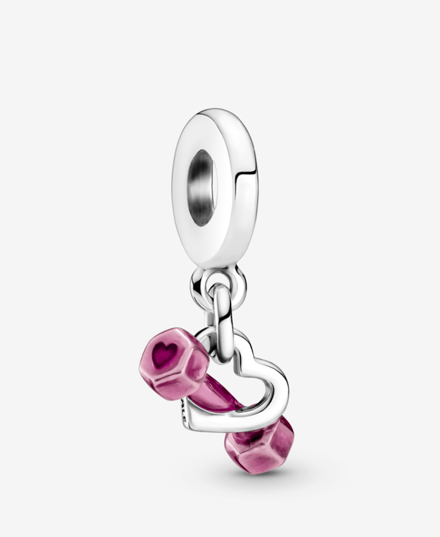 Charm Colgante Mancuerna Y Corazón