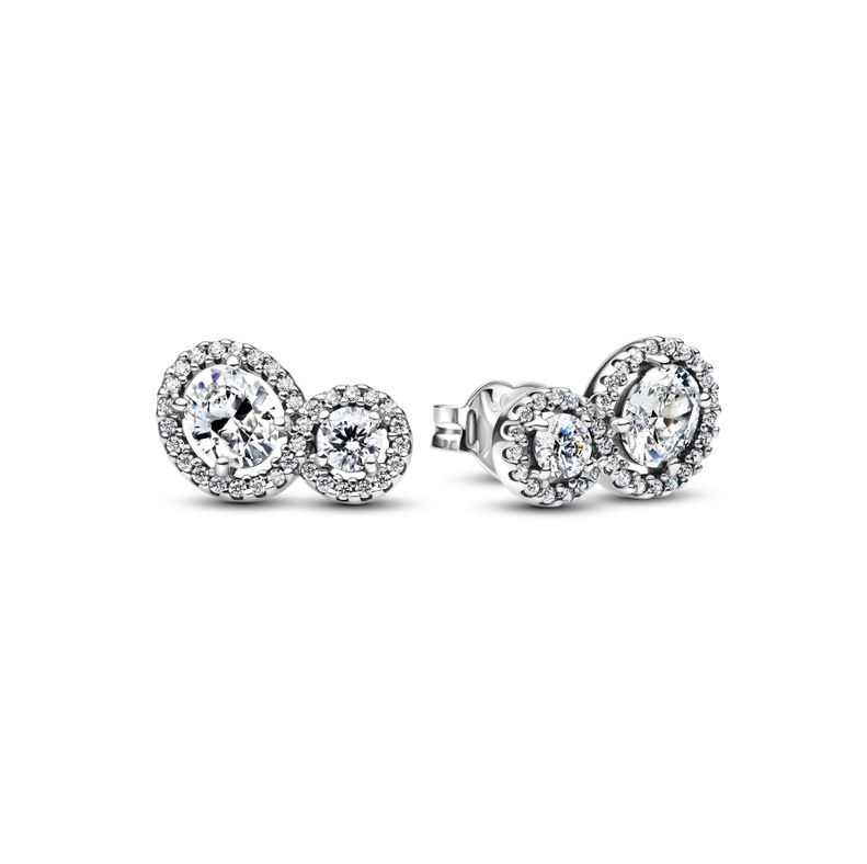 Aretes de Botón Halo y Abrazo