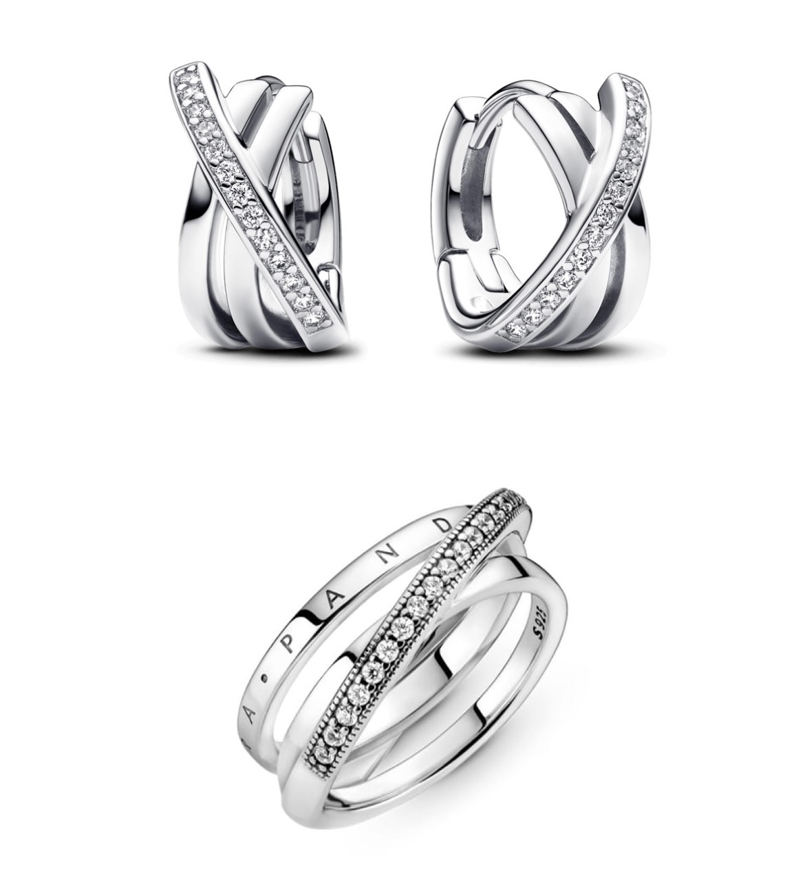 Bello Conjunto Pavé Cruzado