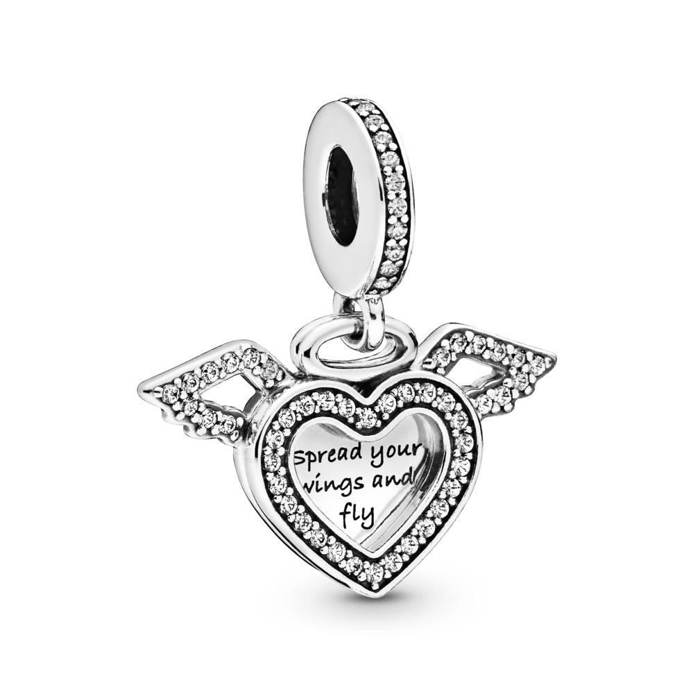 Charm Colgante Corazón y Alas De Ángel