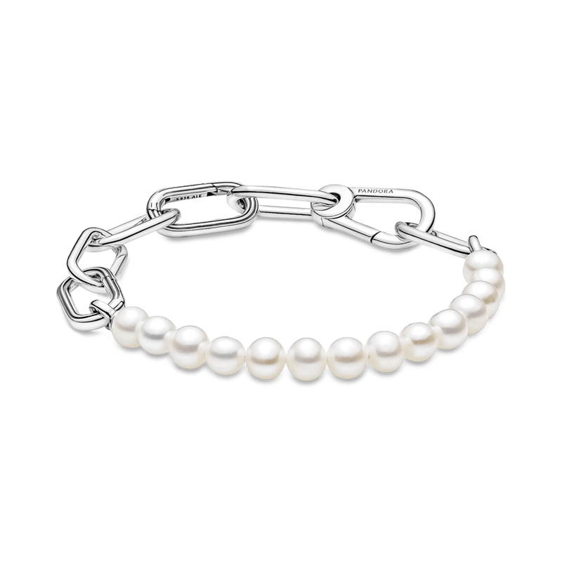 Pulsera de perlas cultivadas y eslabones