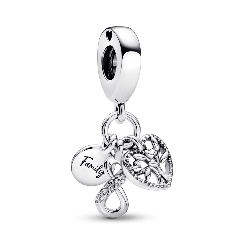 Charm Colgante de familia triple Infinito Plata 925