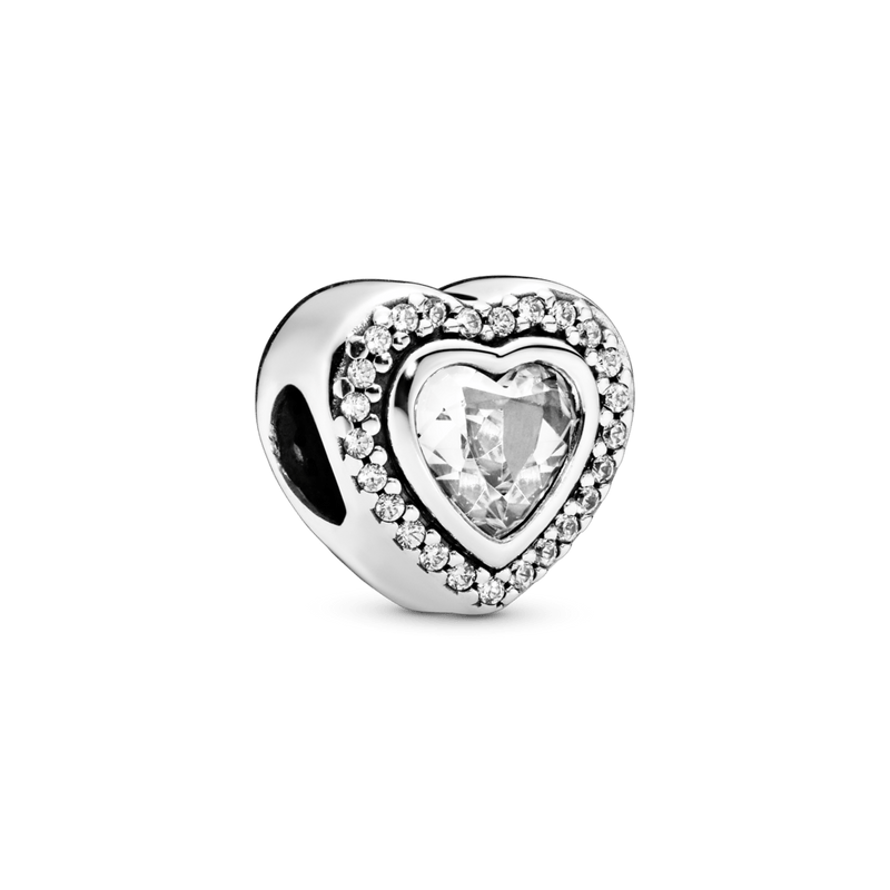 Charm Corazón transparente reluciente