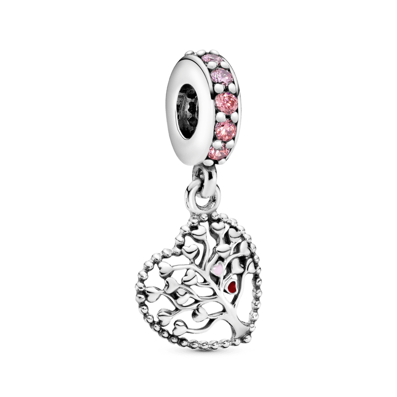 Charm Colgante Árbol De Familia Rosa