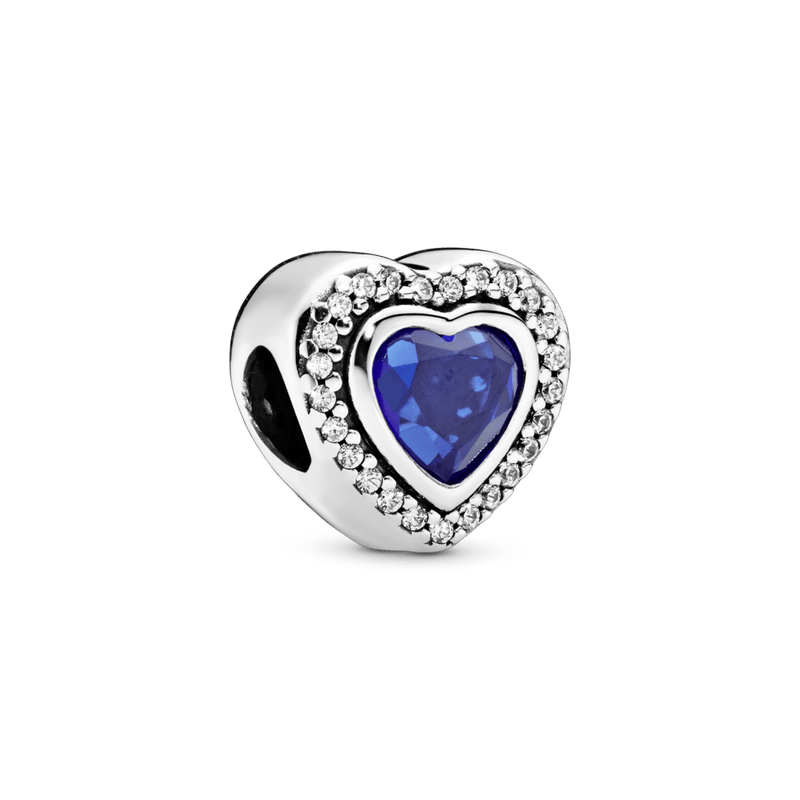 Charm Corazón azul resplandeciente