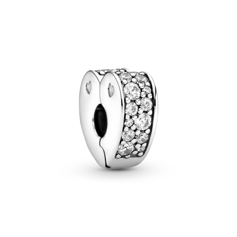 Charm Corazón decorado con pavé transparente (Separador/Tope)