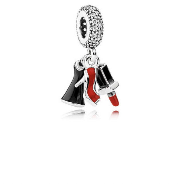 Charm Colgante Stiletto, Vestido Y Tubo De Labios