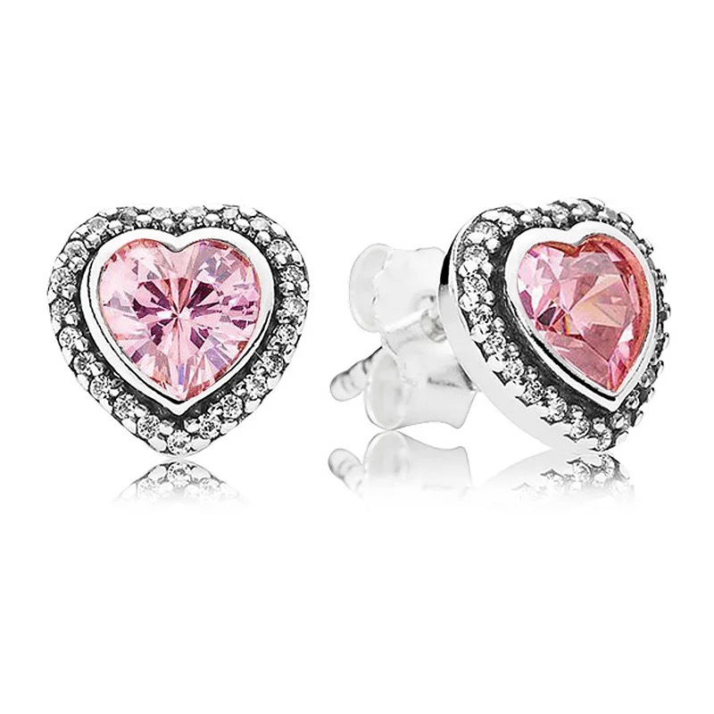 Aros de corazón en Rosa
