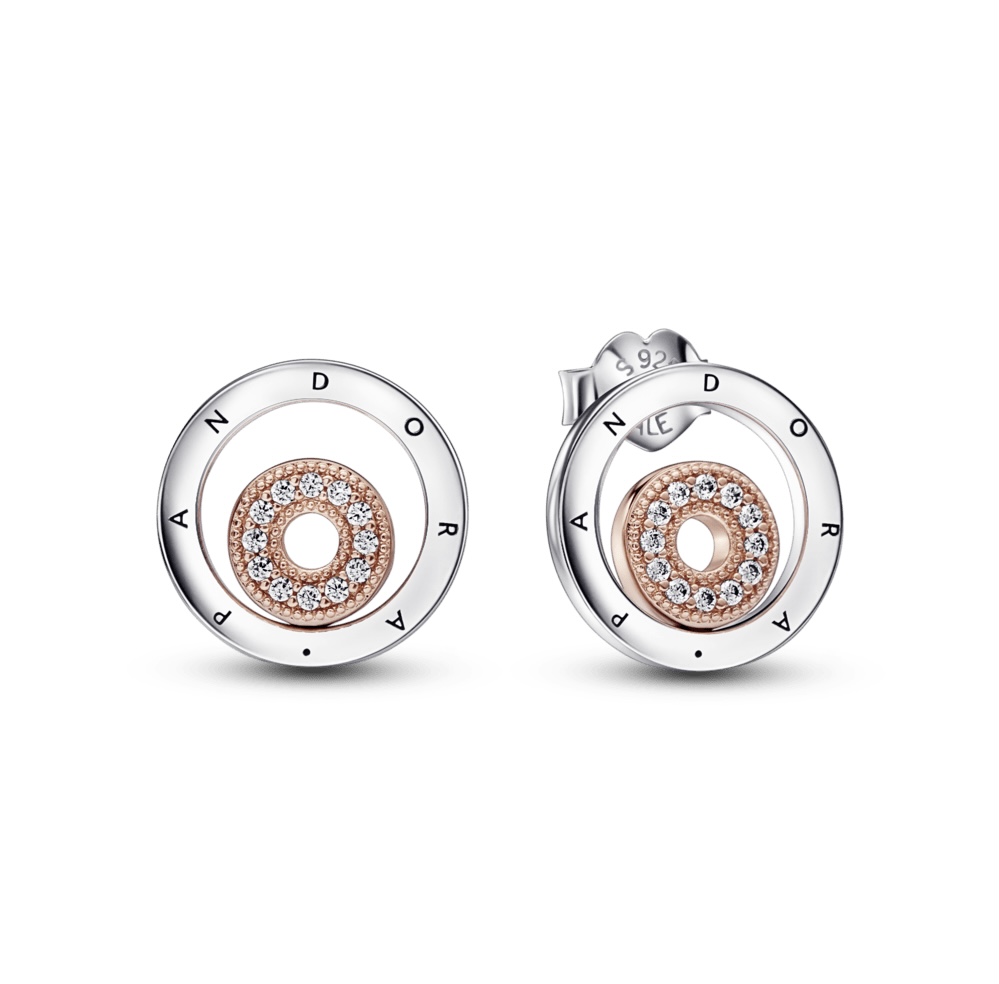 Aros Doble Círculo en Rose