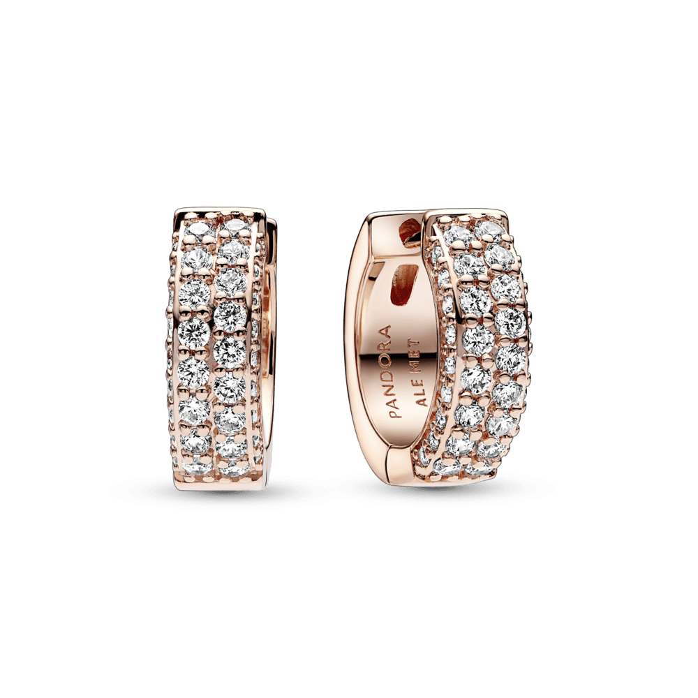 Aros Doble Banda de Circones en Rose