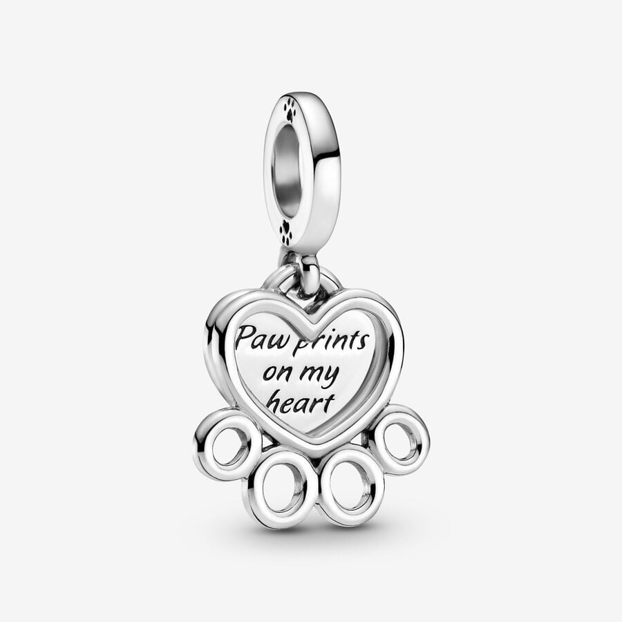 Charm Colgante Corazones y Huellas (Perro/Gato)