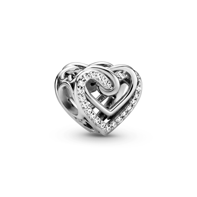 Charm Corazones entrelazados resplandecientes