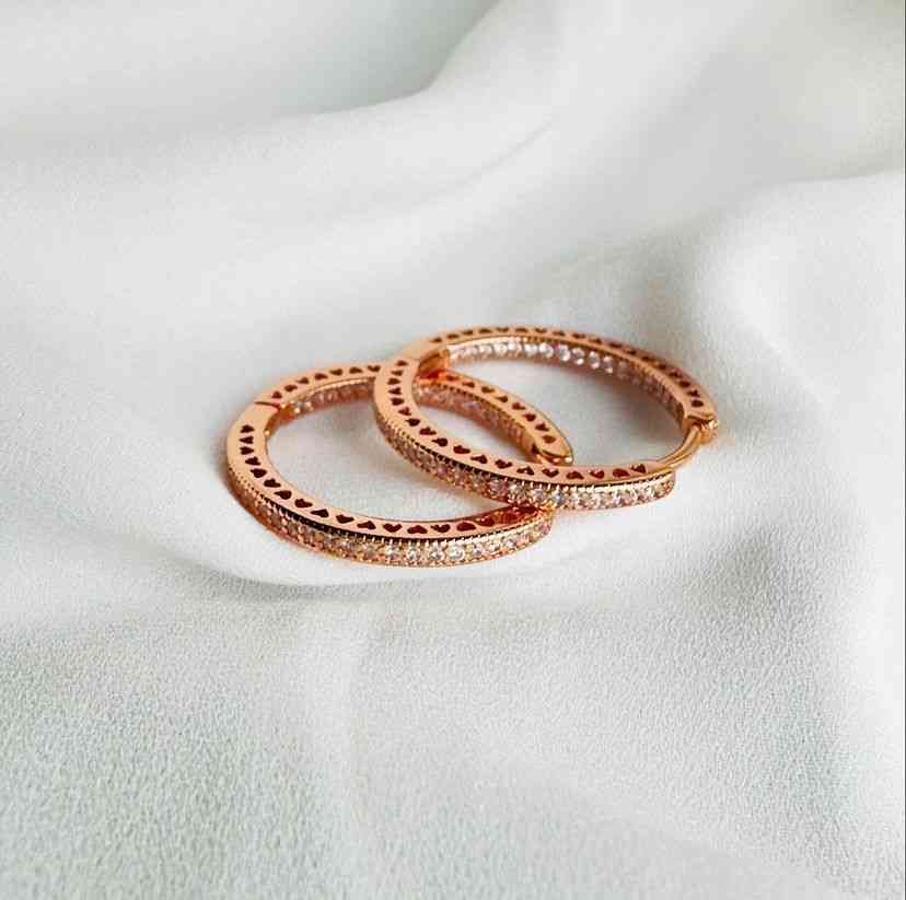 Aros de argolla en pavé Rose pequeñas