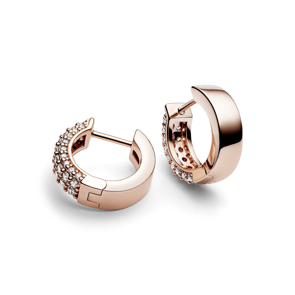 Aros Doble Banda de Circones en Rose