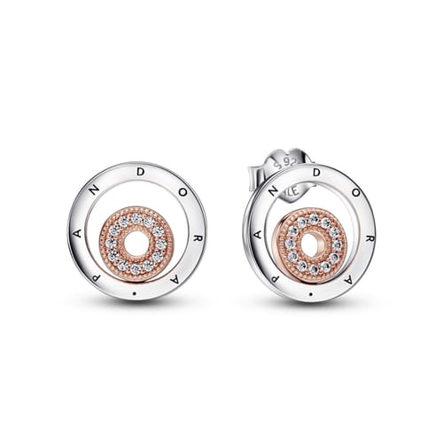 Aros Doble Círculo en Rose