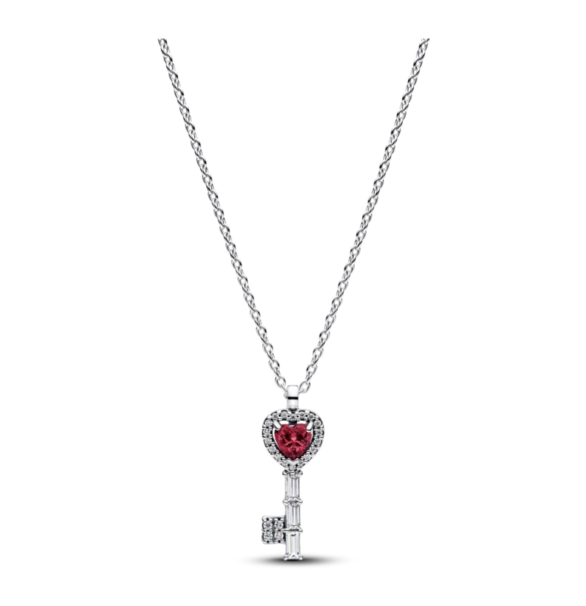 Collar Collier con Llave con Corazón Elevado