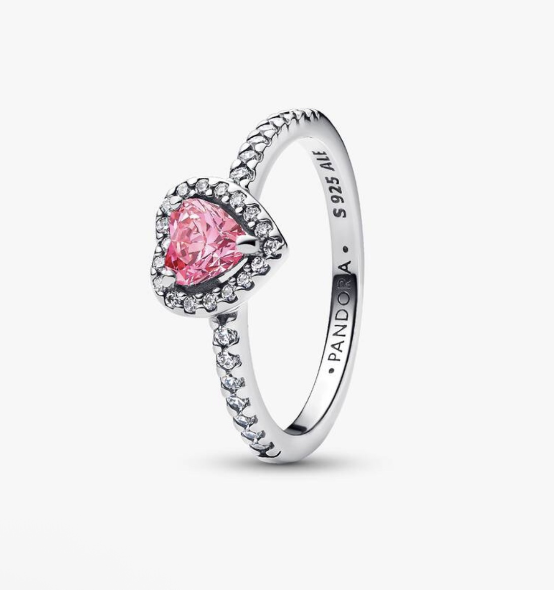 Anillo Corazón Rosa Elevado