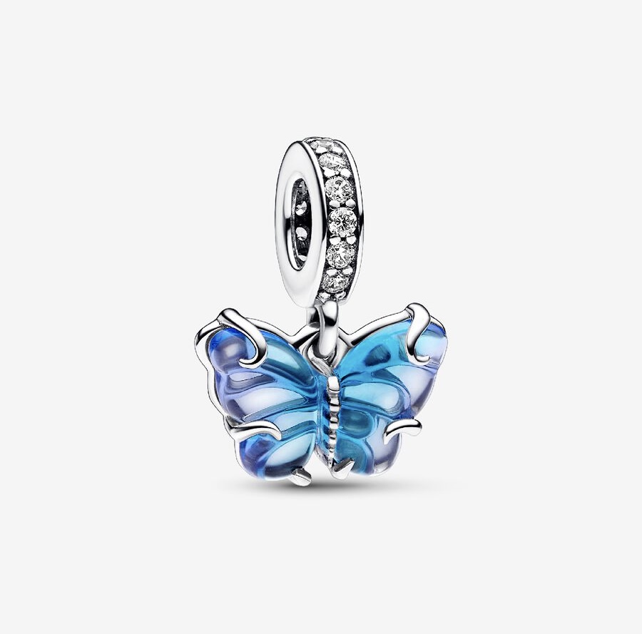 Charm Colgante De Cristal De Murano Mariposa