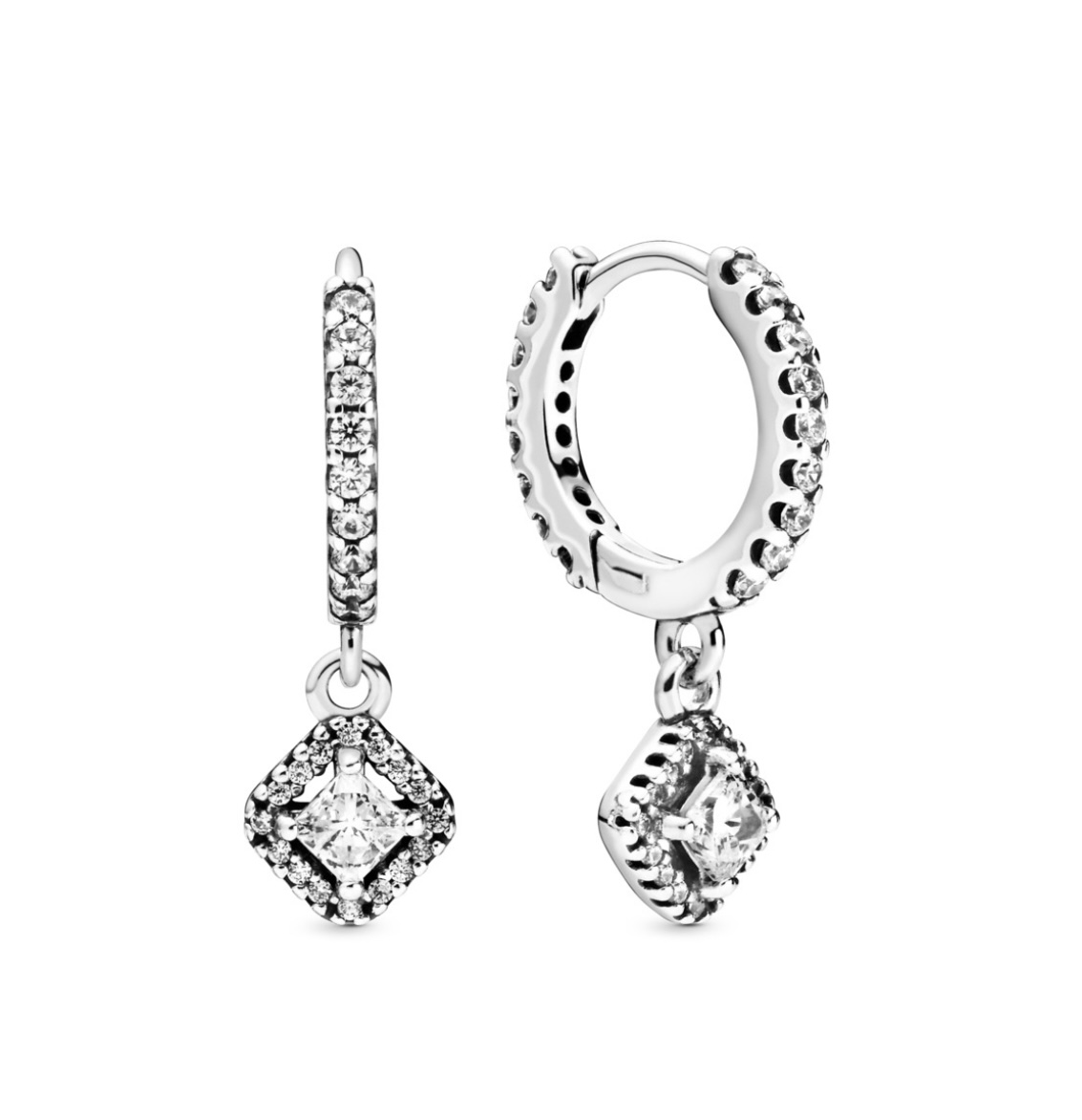 Pendientes Cuadrado Brillante