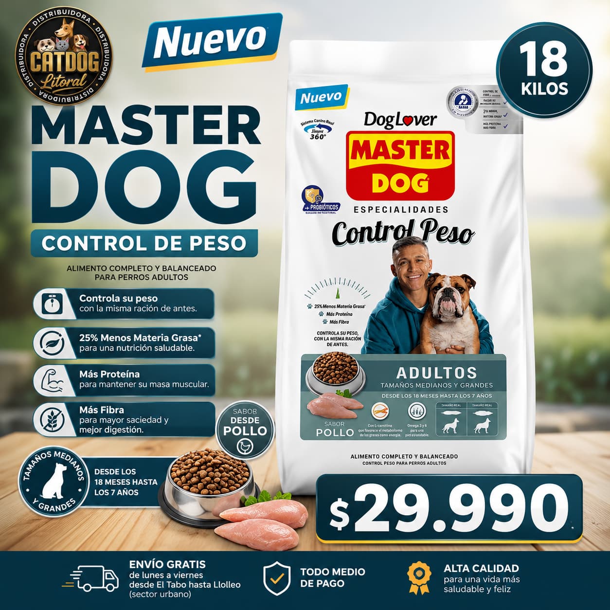 18 KG CONTROL PESO MASTER DOG
