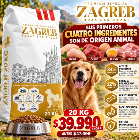 ZAGREB 20 KG PREMIUM TODAS LAS RAZAS 
