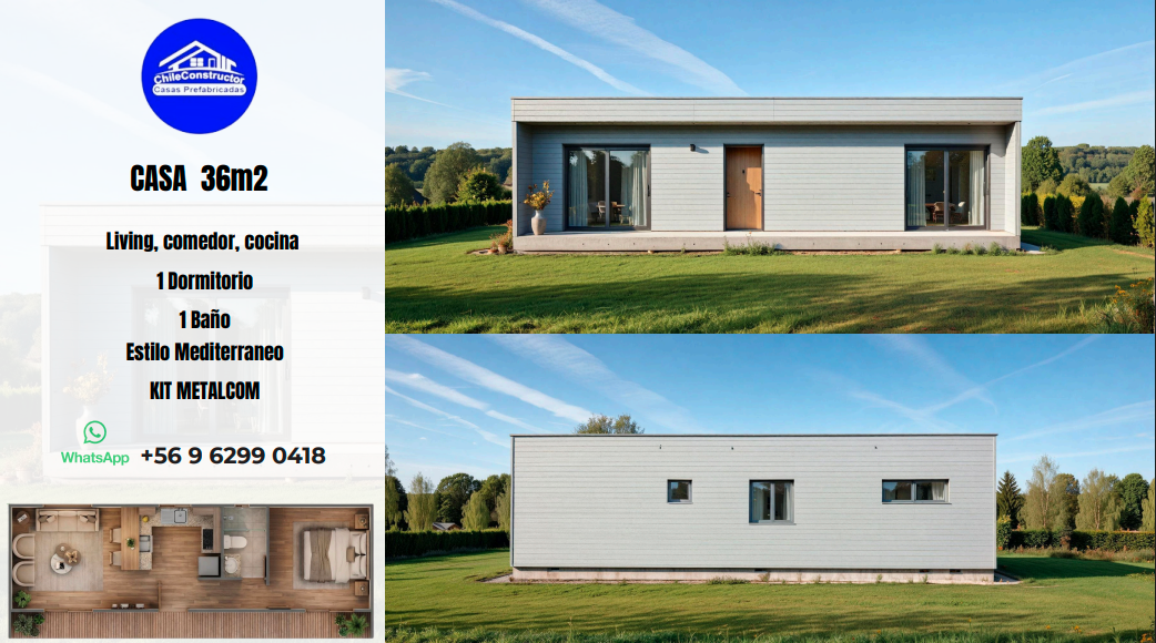 CASA 36m2 INSTALADO / KIT SEMI FULL METALCOM