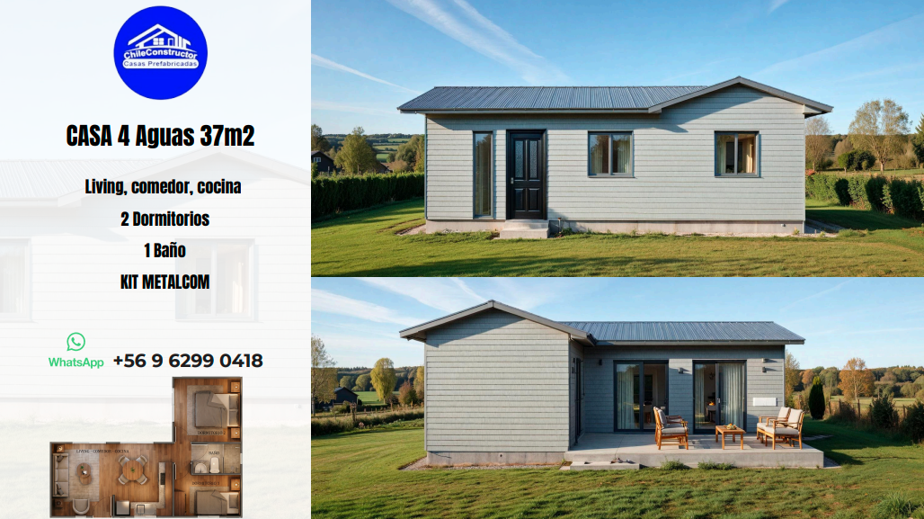 CASA 37m2 INSTALADO / KIT SEMI FULL METALCOM