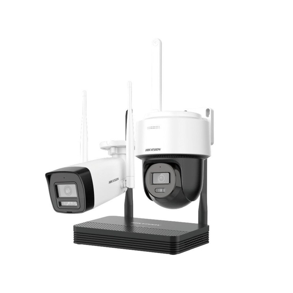 KIT NVS + Camara + PT 2MP WiFi IR30M DS-J142I/NKS422W03H Hikvision