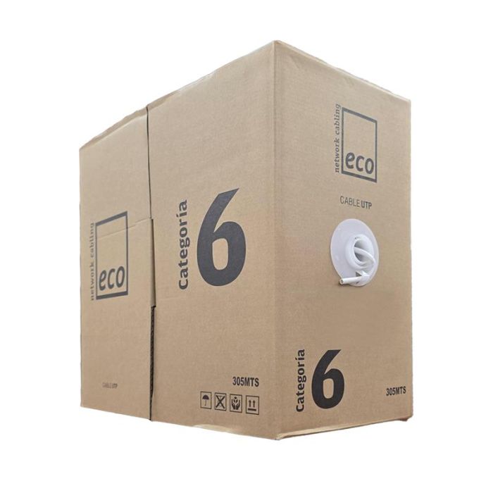 ECO CABLE UTP CAT 6 24 AWG NEGRO 305 MTS EXTERIOR