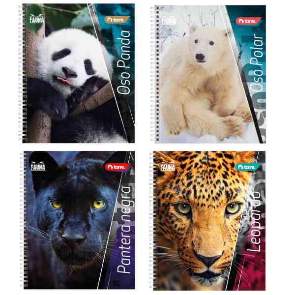 Cuaderno universitario 100 Hjs. Torre clásico fauna