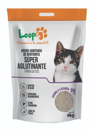 9 kg Arena sanitaria Loops aroma Lavanda