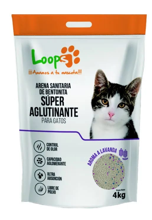 4 kg Arena sanitaria Loops aroma Lavanda