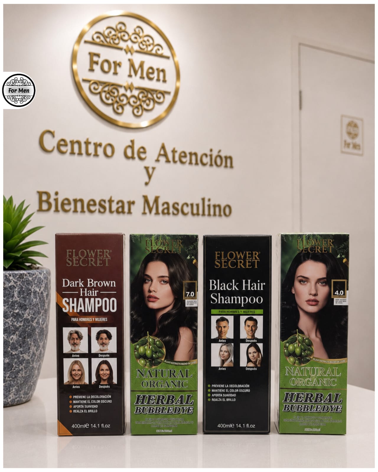 Shampoo  400ml Color; Marron Oscuro, Negro, Castaño y Marron